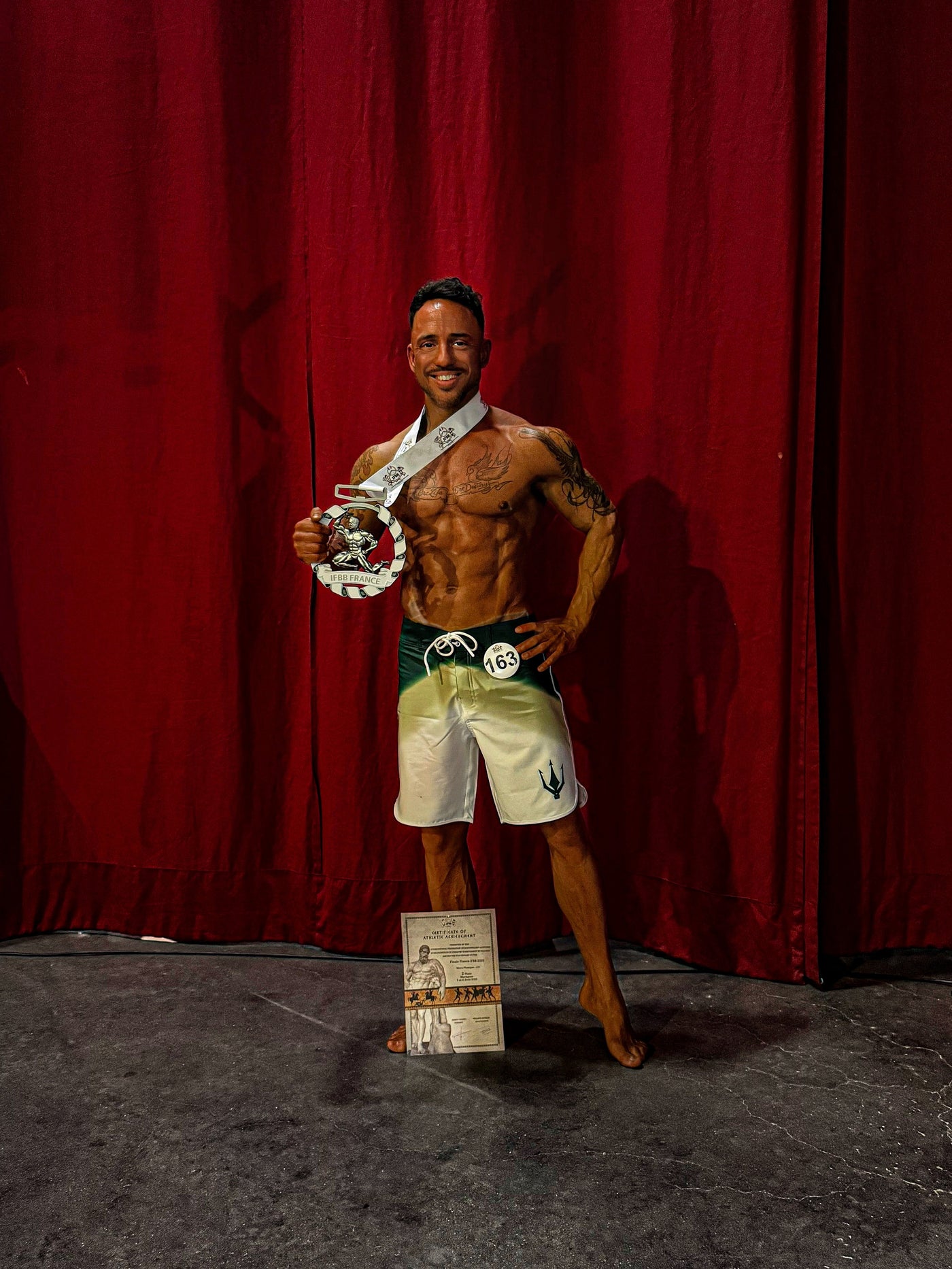 Yoan Mazières pendant une compétition IFBB France